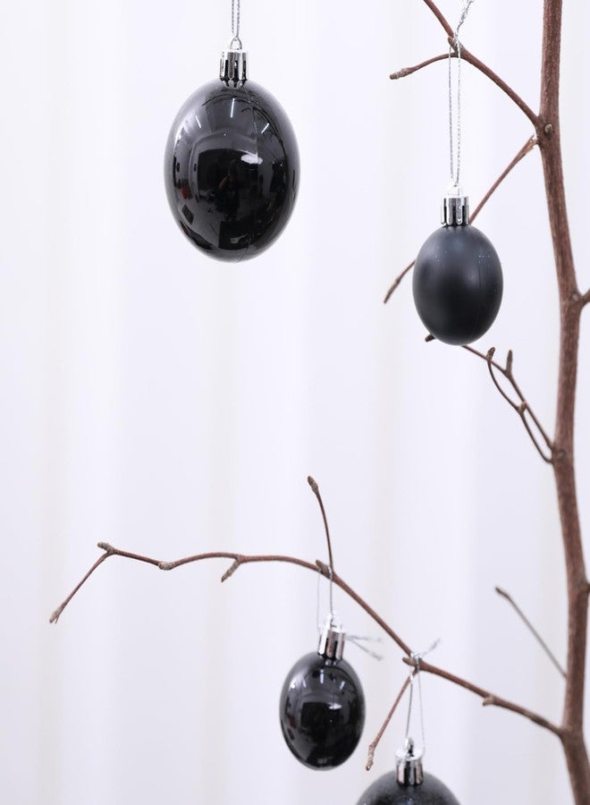 HipTree 30ct Christmas Halloween Ornaments Tree Decorations Set-1.18 Inch Black Shatterproof Decorative Hanging Ball Ornament Bulk,Mini Xmas Tree Tabletop Decorations for Fall Holiday Party Home Decor - Image 4